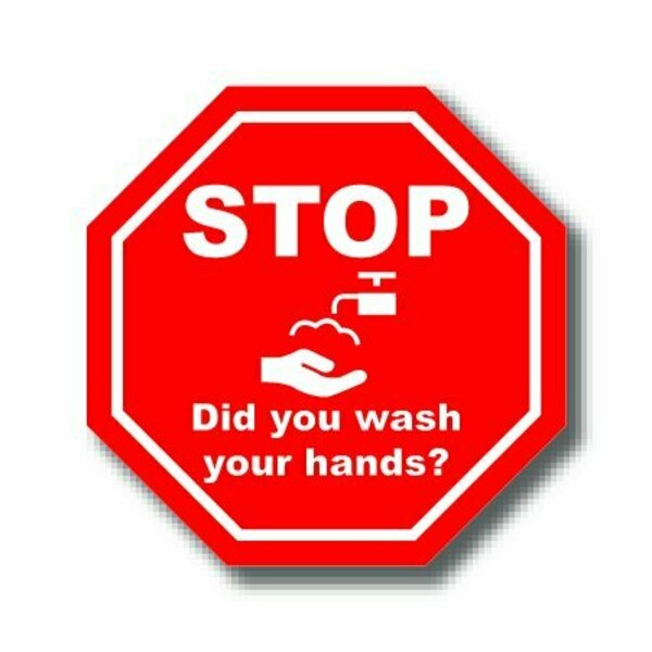 Ergomat 6in OCTAGON SIGNS Stop - Did you wash your hands? DSV-SIGN 36 #0687 -UEN